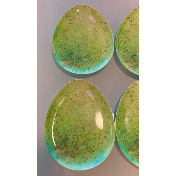 8 Easter Egg Spring Well Dressed Home Speckled Egg Shaped Melamine Plates - Picture 6 of 11